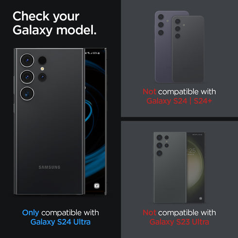Spigen Galaxy S24 Ultra Lens Protector – Optik Pro EZ Fit (2 Pack)